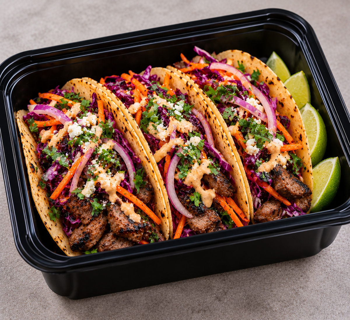 Grilled Steak Tacos with Crunchy Slaw