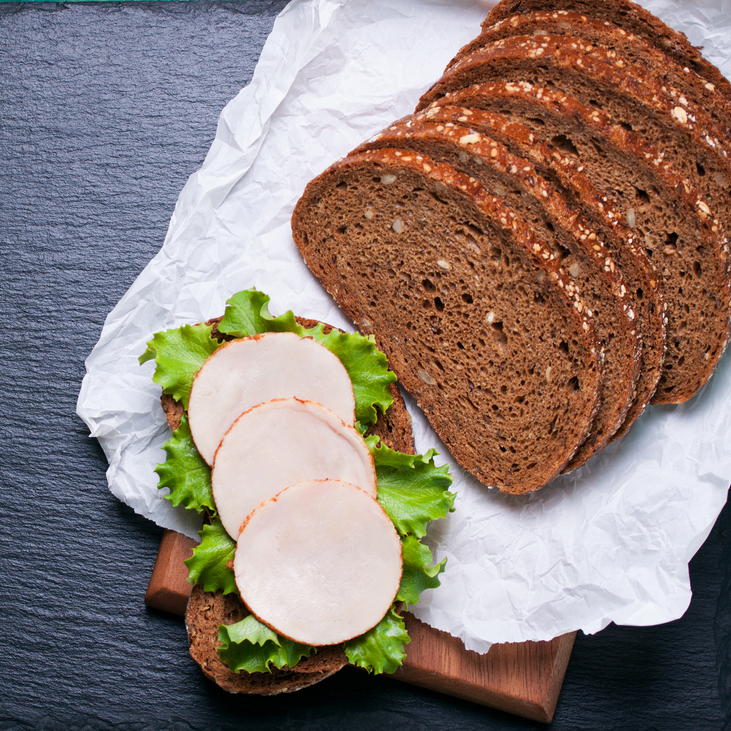 Turkey and Provolone Sandwich on Rye