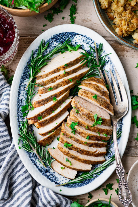 Smoked Paprika Turkey Tenderloin with Sweet Potato Mashed and Asparagus