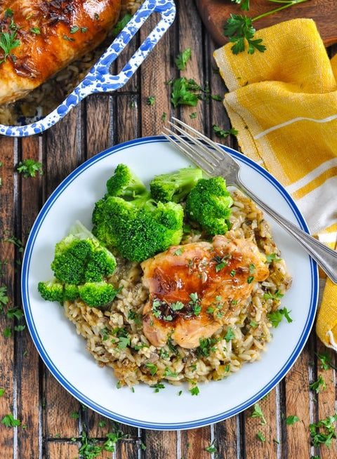 Grilled Chicken with Wild Rice and Broccoli