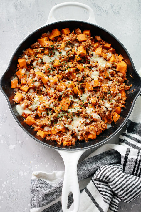 Ground Beef with Sweet Potato and French beans