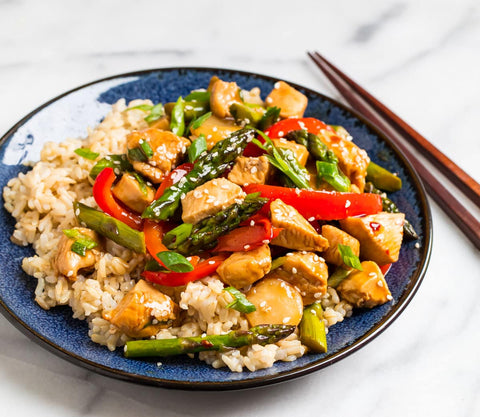 Teriyaki Chicken Bites with Vegetable Brown Rice