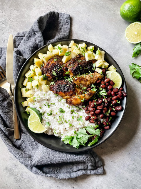 Jerk chicken with Cilantro Rice