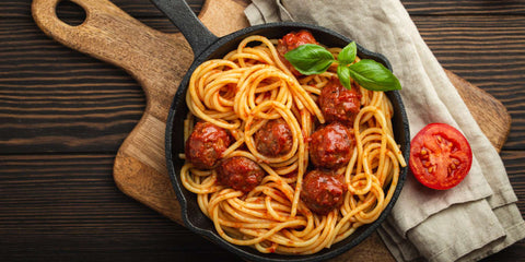 Rice Quinoa Pasta with Turkey Meatballs