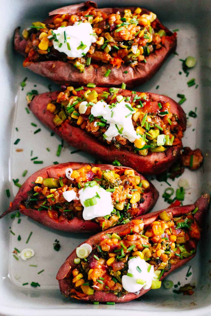 Stuffed Sweet Potato With Chicken