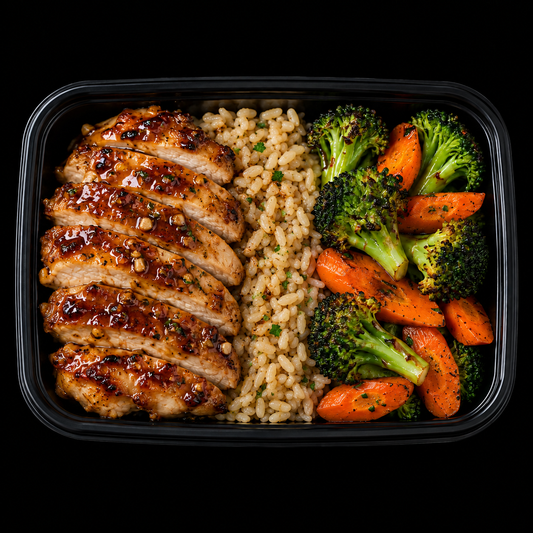 Honey Garlic chicken with brown rice